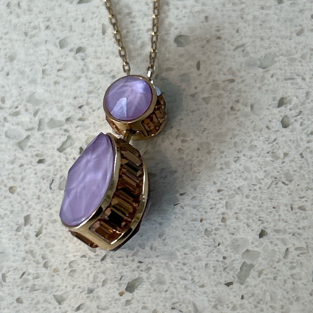 Swarovski Orbita Necklace, Drop cut crystal, Multicolored, Gold-tone Finish - Picture 14 of 15